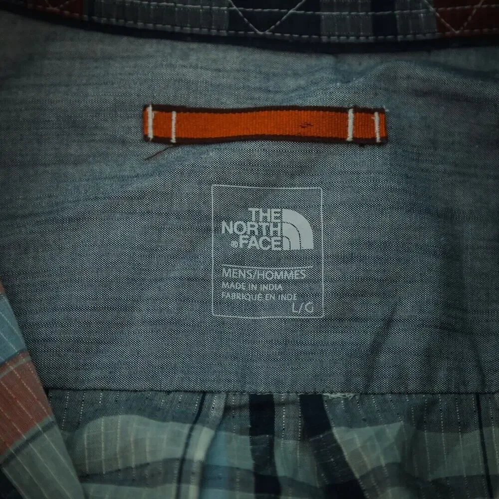 The North Face Size Large L Plaid Print Collared Button Long Sleeve Cotton Shirt
